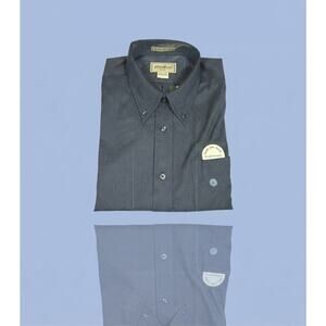NWT Eddie Bauer Men’s Large Navy Micro-Check Wrinkle-Resistant Dress Shirt